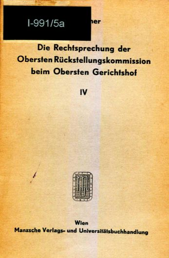 Ludwig Viktor Heller, Wilhelm Rauscher (Hg.), Die Rechtsprechung der Obersten Rückstellungskommission beim Obersten Gerichtshof IV, Wien 1954 (= Die österreichischen Wiedergutmachungsgesetze, 5a).